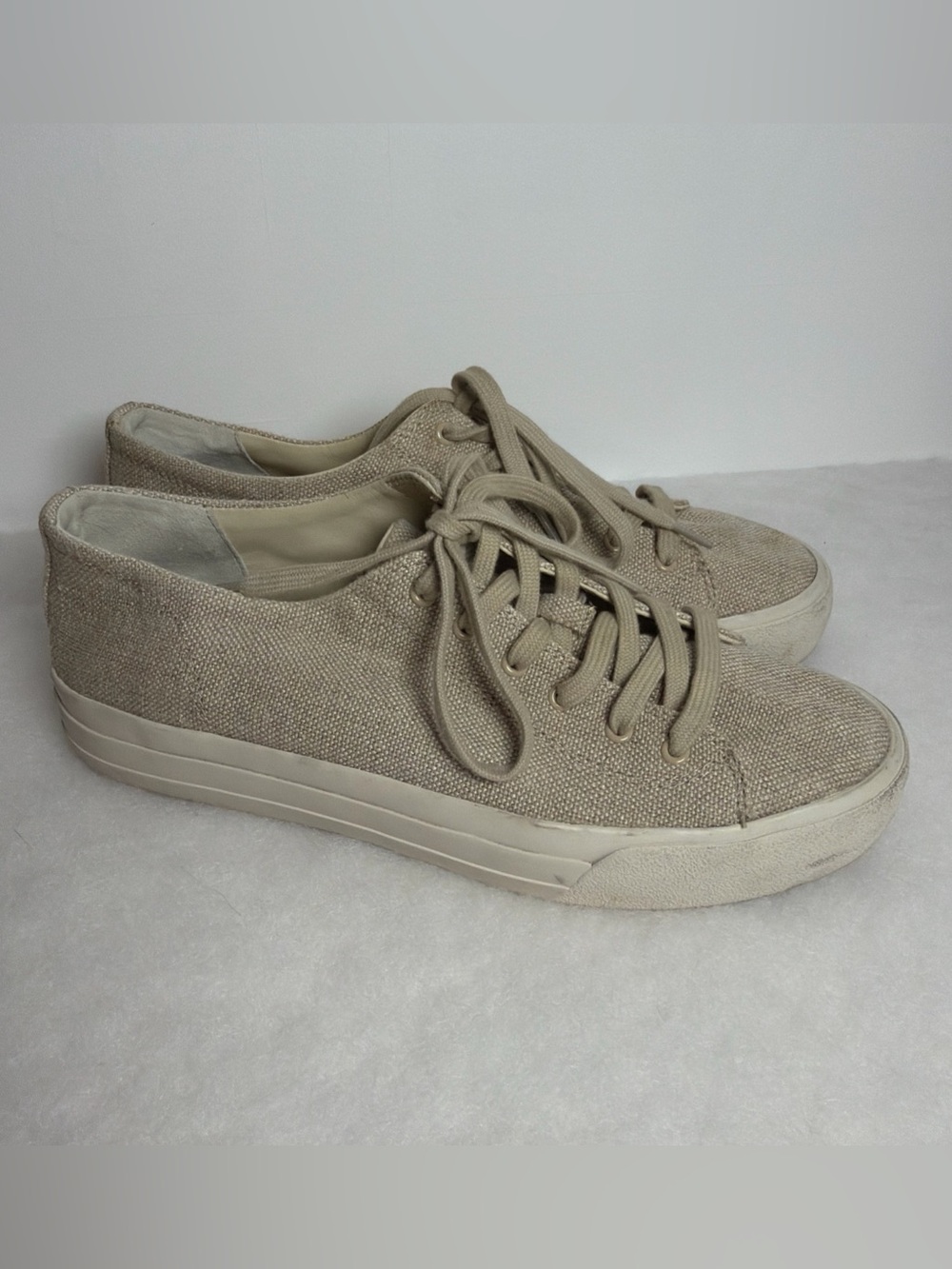 Vince Heaton Womens Shoes Brown Canvas Low Top Casual Sneakers Streetwear 8.5M